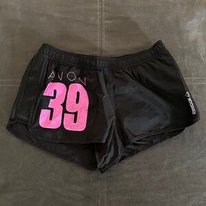 Reebok Women's Athletic Shorts Black with Pink Graphic